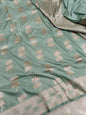 Pista green Pure Katan Silk Boota Saree