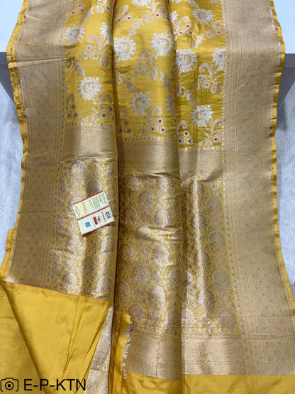 Katan Meenakari Handloom Banarasi Saree for Haldi Ceremony