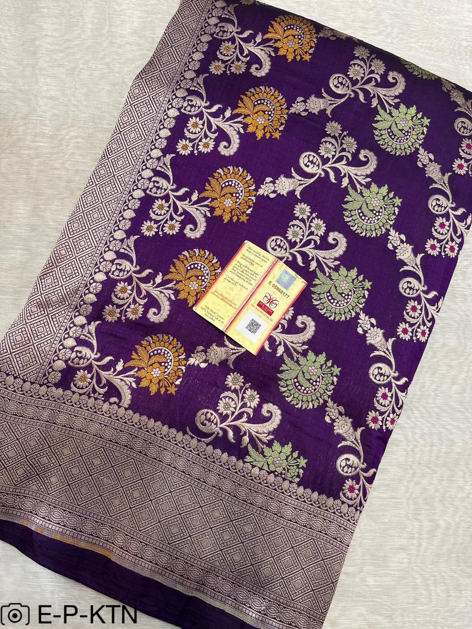 Katan Meenakari Handloom Banarasi Saree