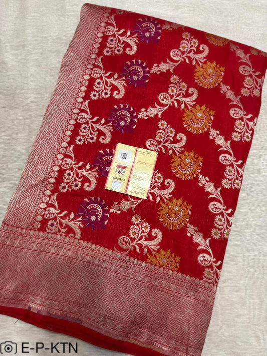 Katan Meenakari Handloom Banarasi Bridal Saree