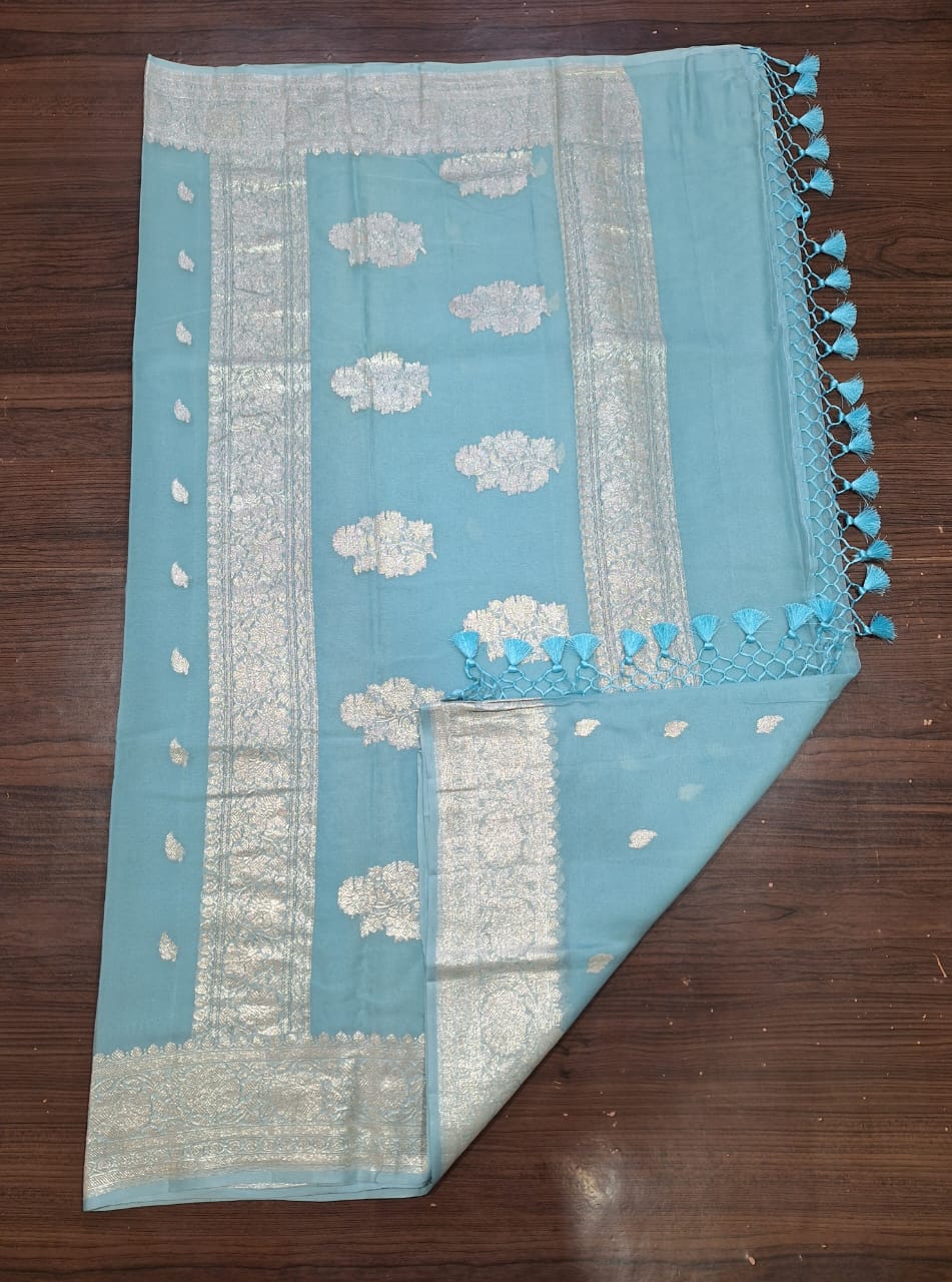 Pure Khaddi Chiffon Silk Saree