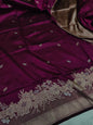 Magenta Handwoven Vintage Pure Skirt Banarasi Silk Saree