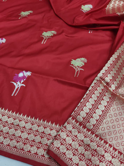 Handwoven Vintage Pure Banarasi Silk Boota Saree