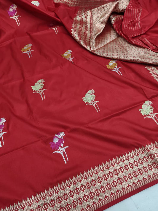 Handwoven Vintage Pure Banarasi Silk Boota Saree