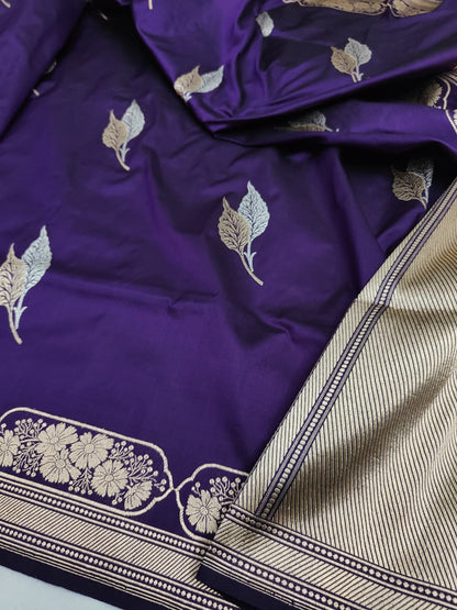 Handwoven Vintage Pure Banarasi Silk Boota Saree