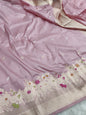 Lavender Handwoven Vintage Pure Banarasi Silk Boota Saree