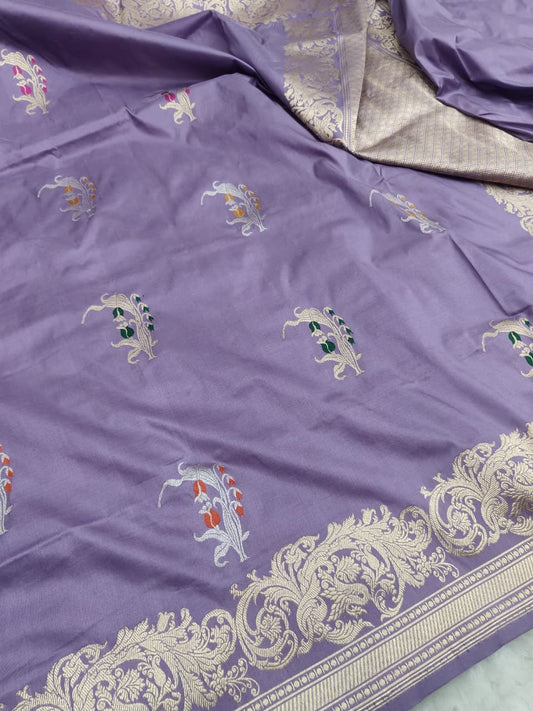 Handwoven Vintage Pure Banarasi Silk Boota Saree