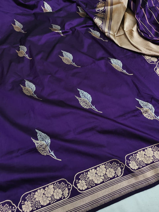 Handwoven Vintage Pure Banarasi Silk Boota Saree