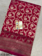 Pure Handloom Katan Cutwork Banarasi Rani Saree