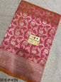 Pure Handloom Katan Cutwork Dual Tone Pink Banarasi Saree