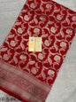 Pure Handloom Katan Cutwork Banarasi Saree