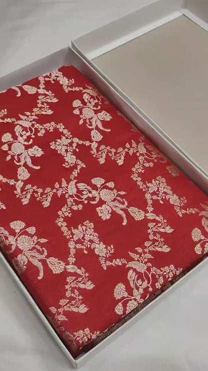 Red Pure Katan Silk Banarasi Saree