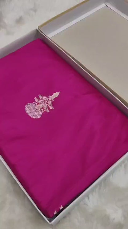 Rani Pure Katan Silk Kadhua Sona Rupa Boota Saree