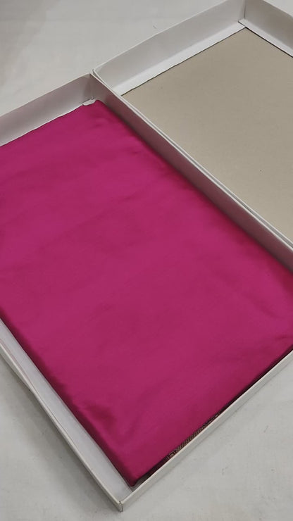 Rani Pink Pure Banarasi Handwoven Kadhua Katan Silk Saree