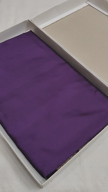 Purple Pure Banarasi Handwoven Kadhua Katan Silk Saree