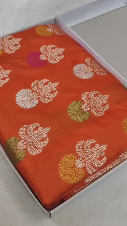 Pure Katan Silk Handloom Meenakari Boota Saree