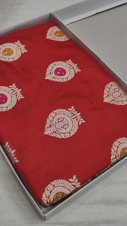 Pure Katan Silk Handloom Meenakari Boota Saree