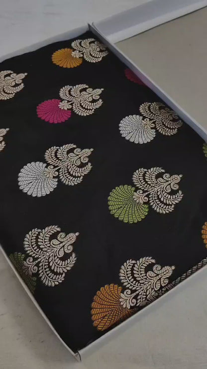 Pure Katan Silk Handloom Meenakari Boota Saree