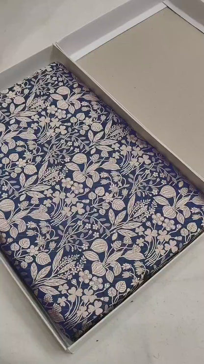 Royal Blue Pure Handloom Katan Brocade Banarasi Saree