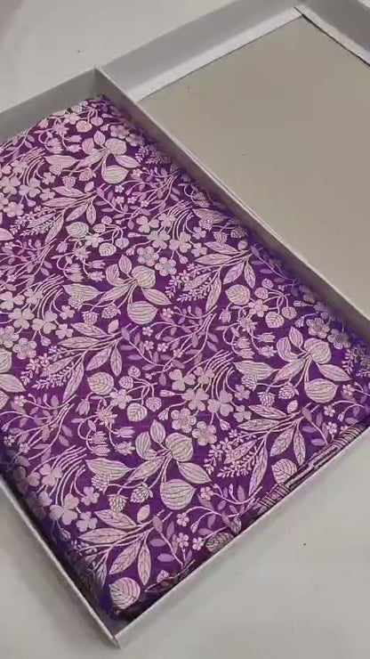 Dual Shade Purple Pure Handloom Katan Brocade Banarasi Saree