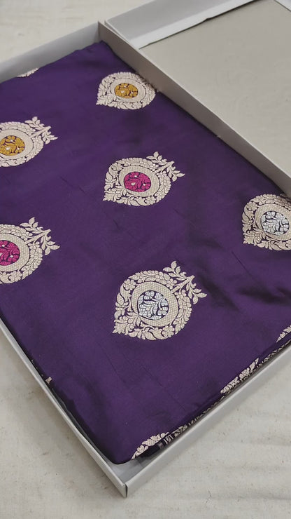 Pure Katan Silk Handloom Meenakari Boota Saree