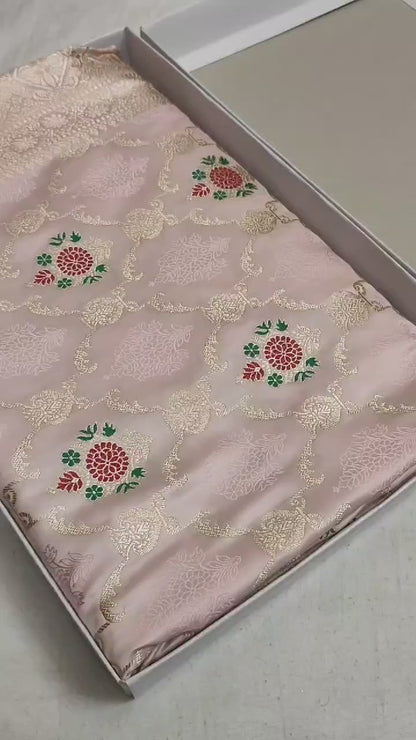 Banarasi Handwoven Satin Mashru Silk Saree