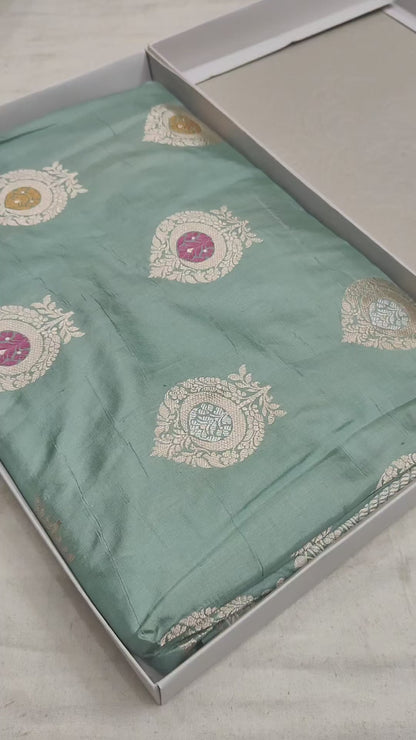 Pure Katan Silk Handloom Meenakari Boota Saree