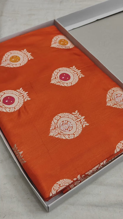 Pure Katan Silk Handloom Meenakari Boota Saree