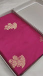 Rani Pink Pure Banarasi Handwoven Kadhua Katan Silk Saree