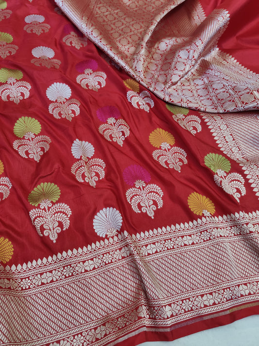 Pure Katan Silk Handloom Meenakari Boota Saree