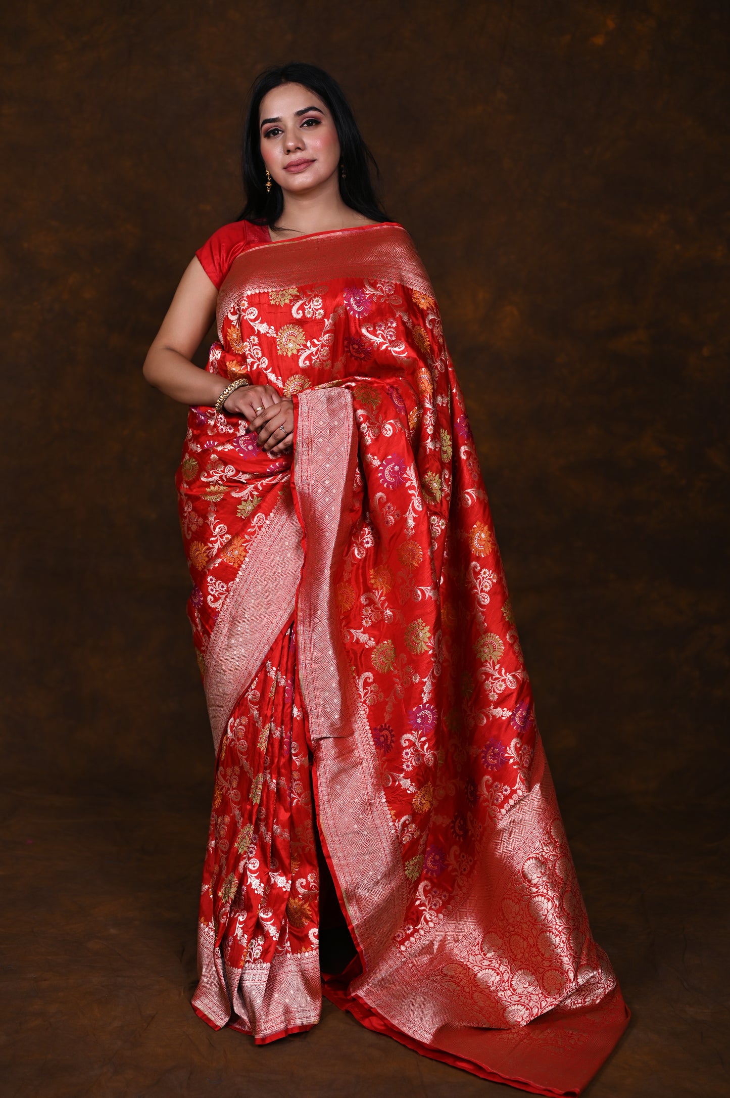 Katan Meenakari Handloom Banarasi Bridal Saree