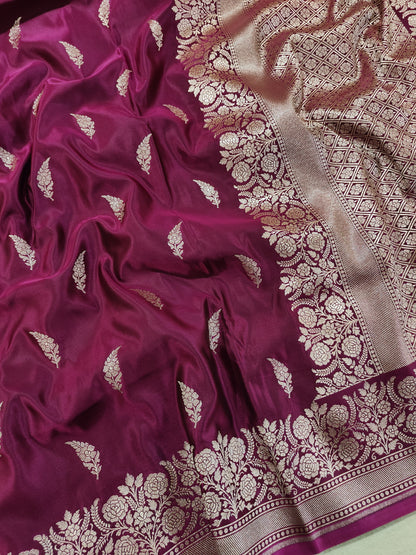 Banarasi Handwoven Satin Mashru Silk Saree