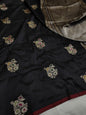 Black Pure Banarasi Handwoven Kadhua Katan Silk Saree
