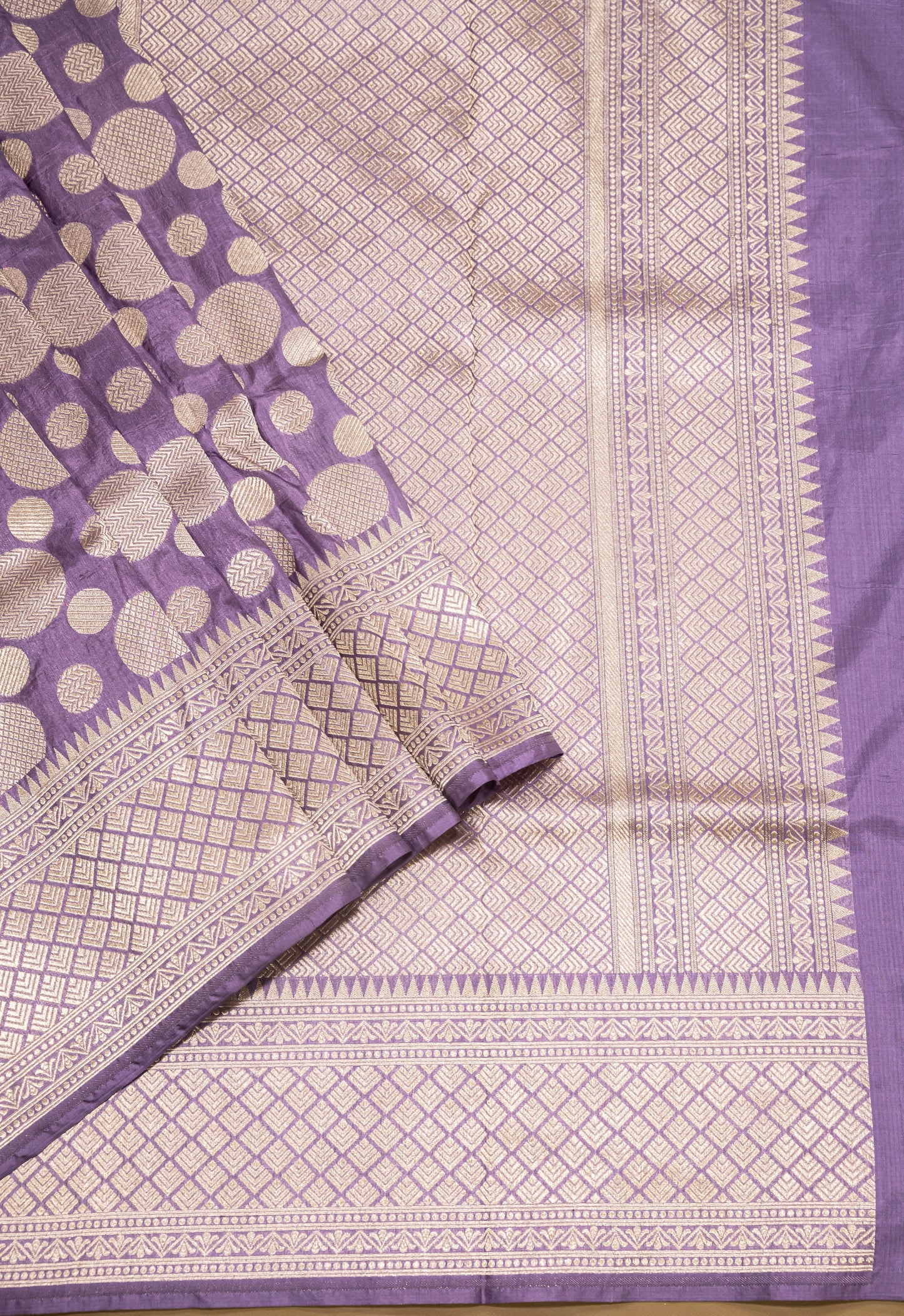 Pure Handloom Katan Mauve Banarasi Saree