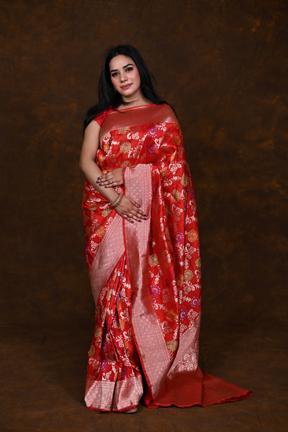 Katan Meenakari Handloom Banarasi Bridal Saree