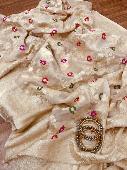 Pure Khaddi Georgette Silk Banarasi Saree