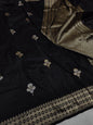 Black Pure Banarasi Handwoven Kadhua Katan Silk Saree