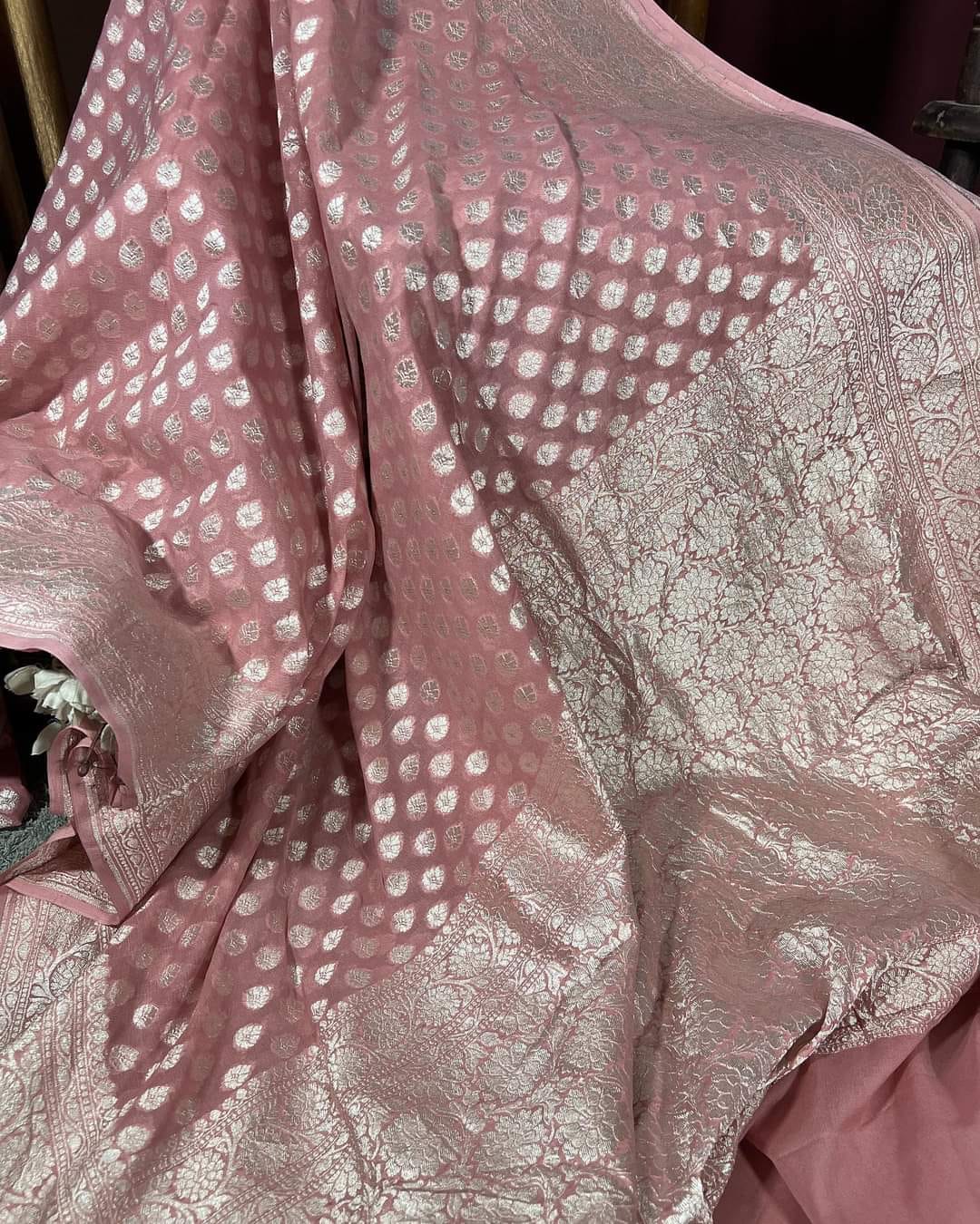 Pure Khaddi Georgette Banarasi Saree