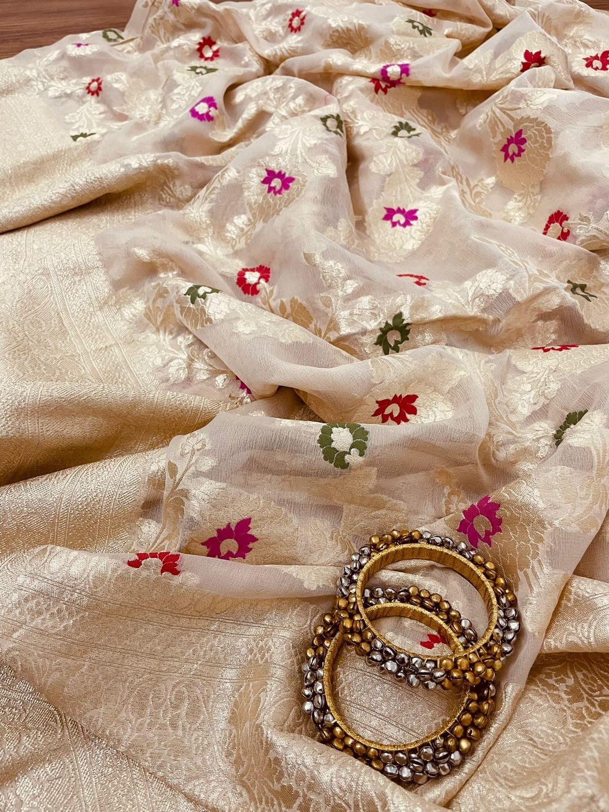 Pure Khaddi Georgette Silk Banarasi Saree