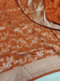 Orange Pure Katan Silk Banarasi Saree