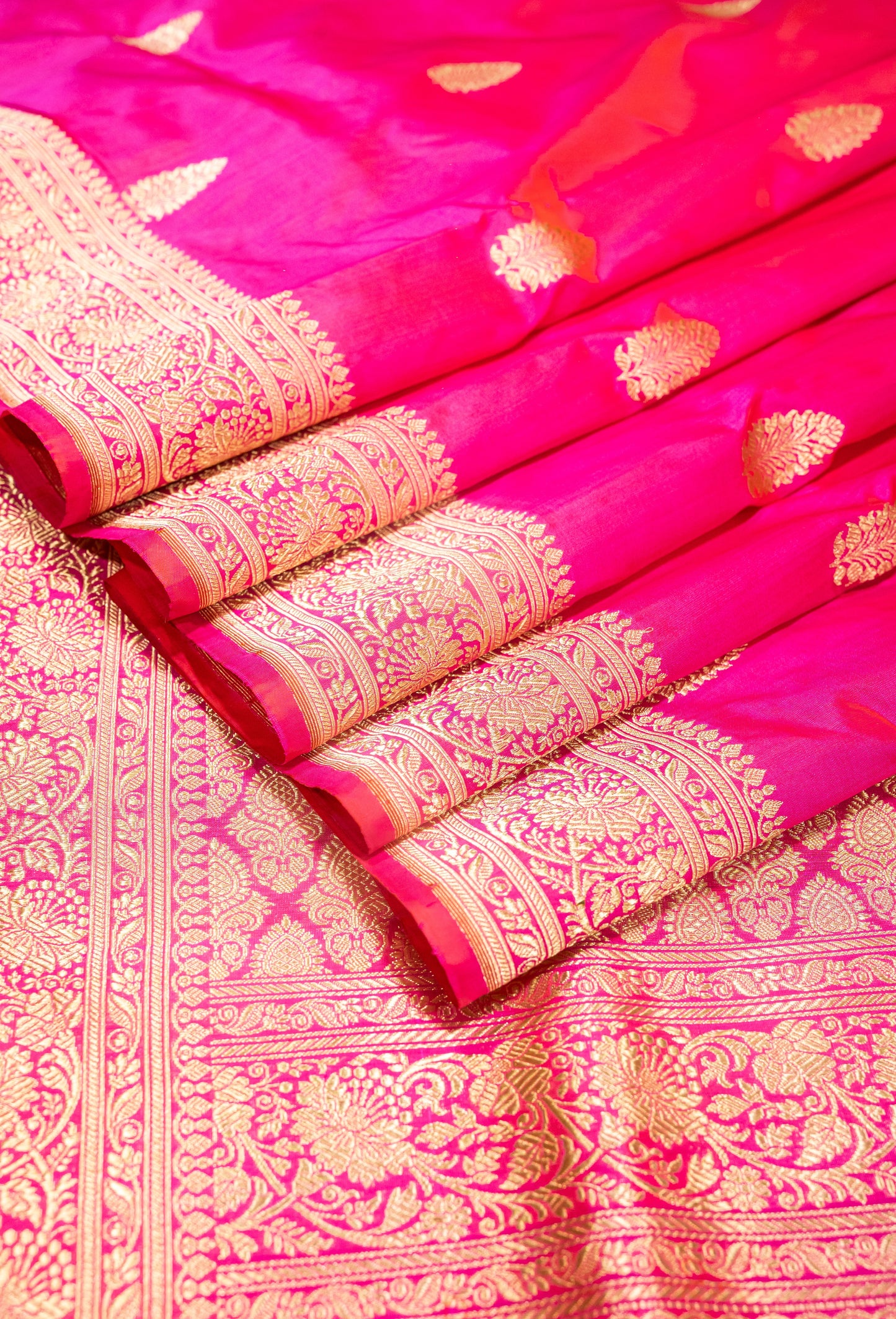 Pink Pure Banarasi Handwoven Kadhua Katan Silk Saree