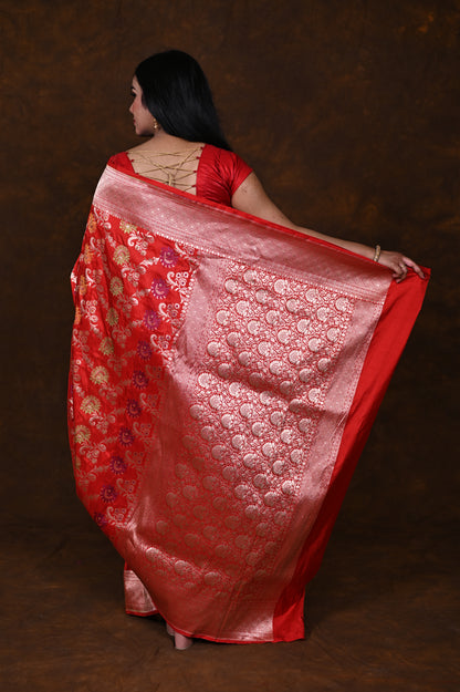 Katan Meenakari Handloom Banarasi Bridal Saree