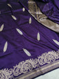 Purple Pure Banarasi Handwoven Kadhua Katan Silk Saree