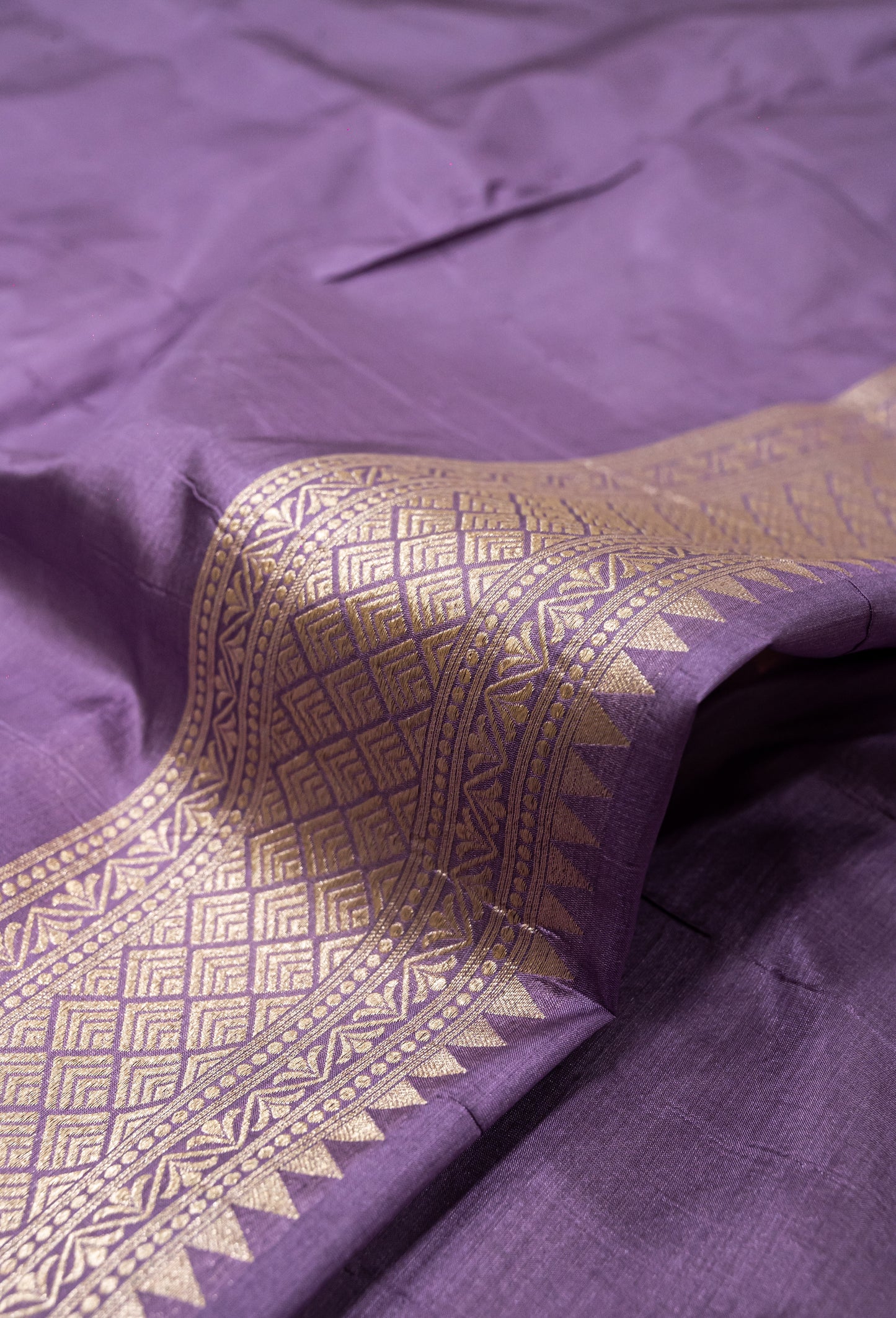 Pure Handloom Katan Mauve Banarasi Saree