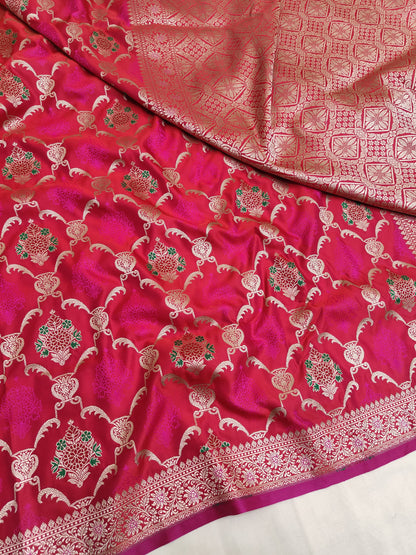 Banarasi Handwoven Satin Mashru Silk Saree