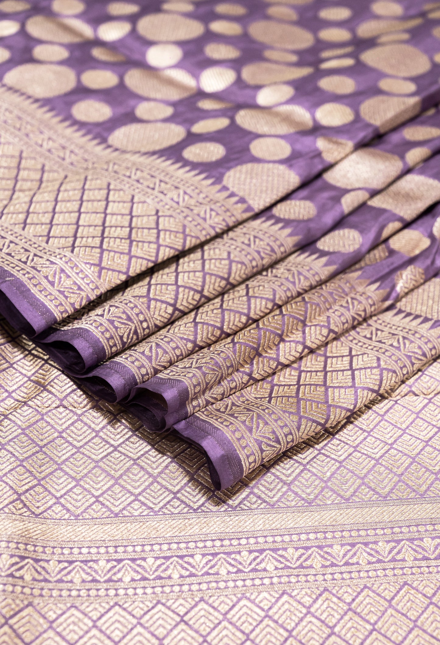 Pure Handloom Katan Mauve Banarasi Saree