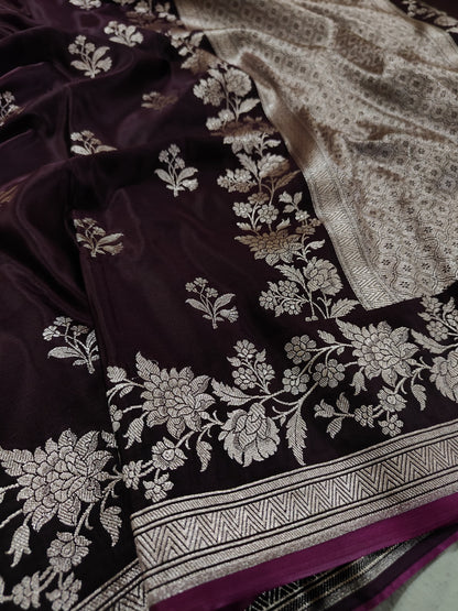 Banarasi Handwoven Satin Mashru Silk Saree