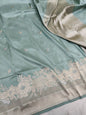 Pista Green Pure Banarasi Handwoven Kadhua Katan Silk Saree