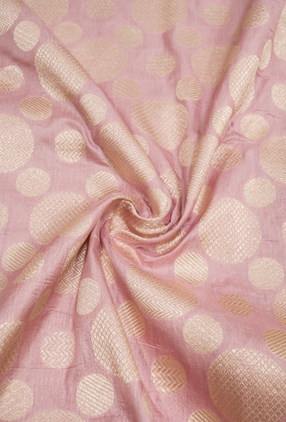 Pure Handloom Katan Baby Pink Banarasi Saree