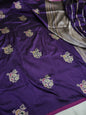 Purple Pure Banarasi Handwoven Kadhua Katan Silk Saree